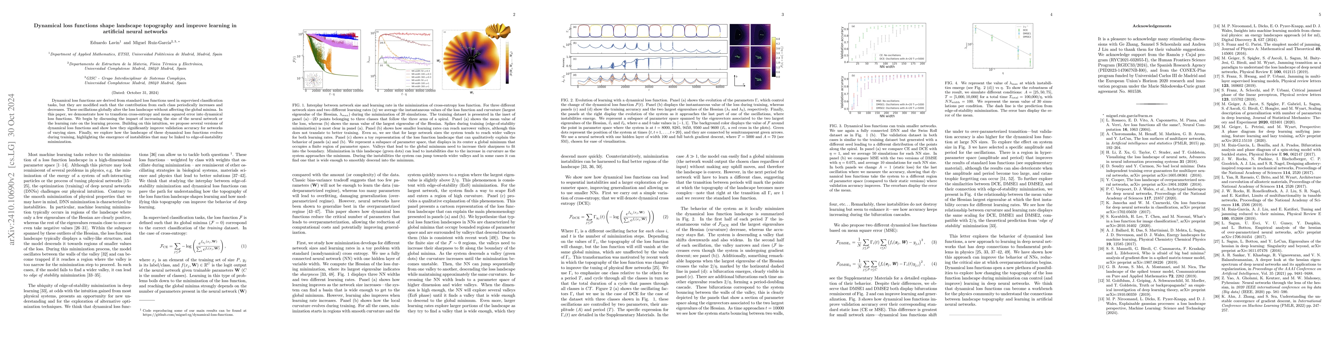 Thumbnail for Dynamical loss functions shape landscape topography and improve learning
  in artificial neural networks