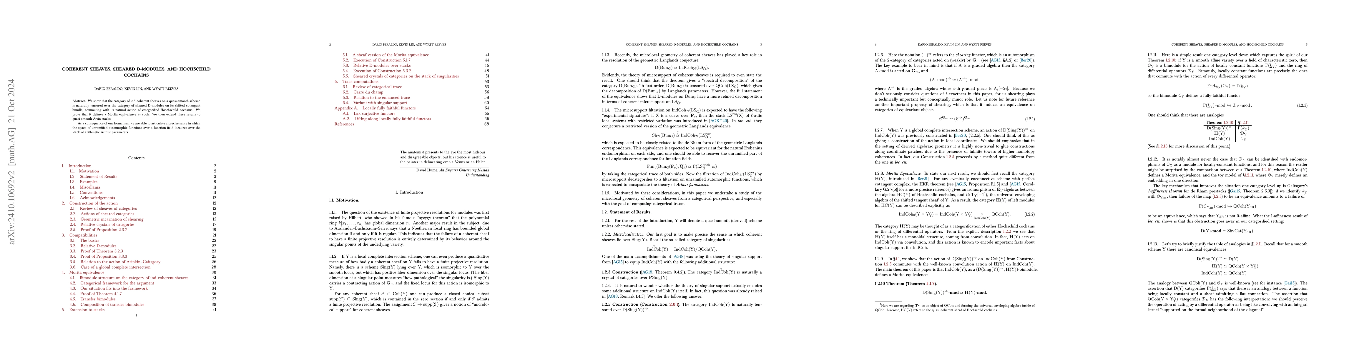 Thumbnail for Coherent sheaves, sheared D-modules, and Hochschild cochains