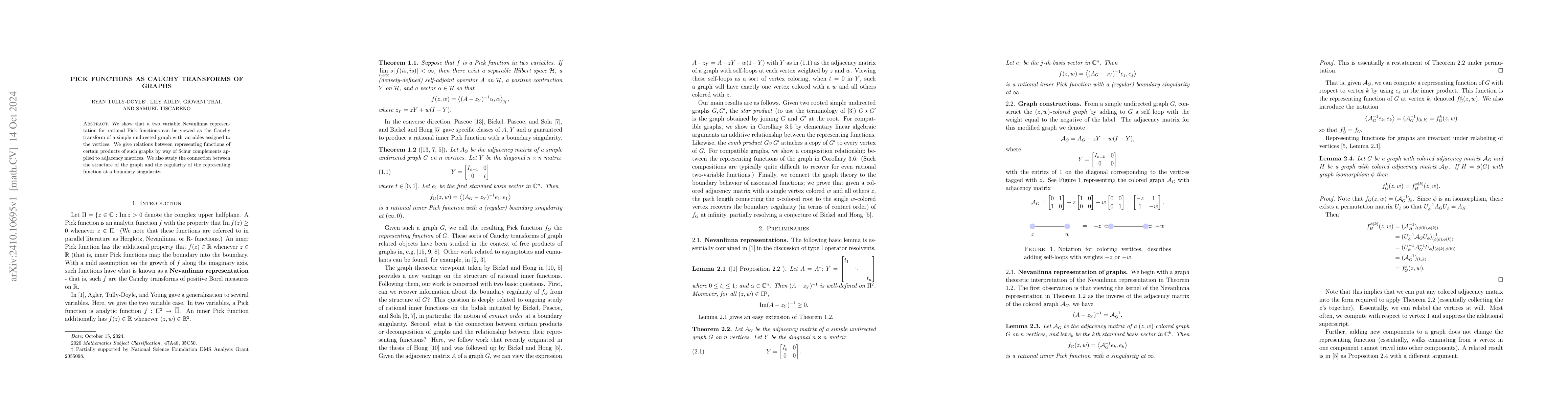 Thumbnail for Pick Functions as Cauchy Transforms of Graphs