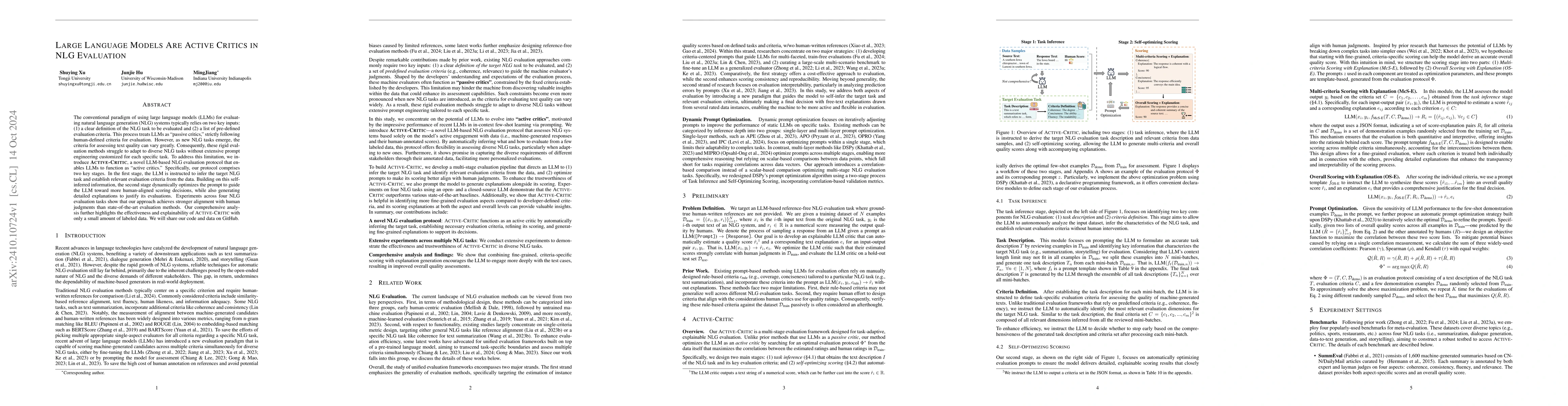 Thumbnail for Large Language Models Are Active Critics in NLG Evaluation