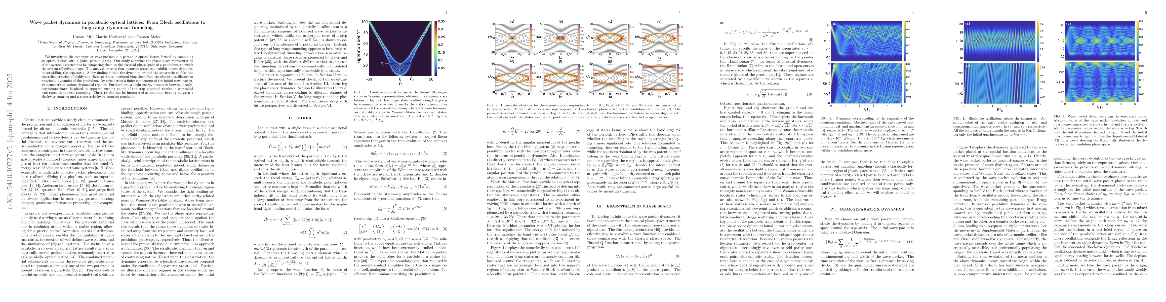Thumbnail for Wave packet dynamics in parabolic optical lattices: From Bloch
  oscillations to long-range dynamical tunneling