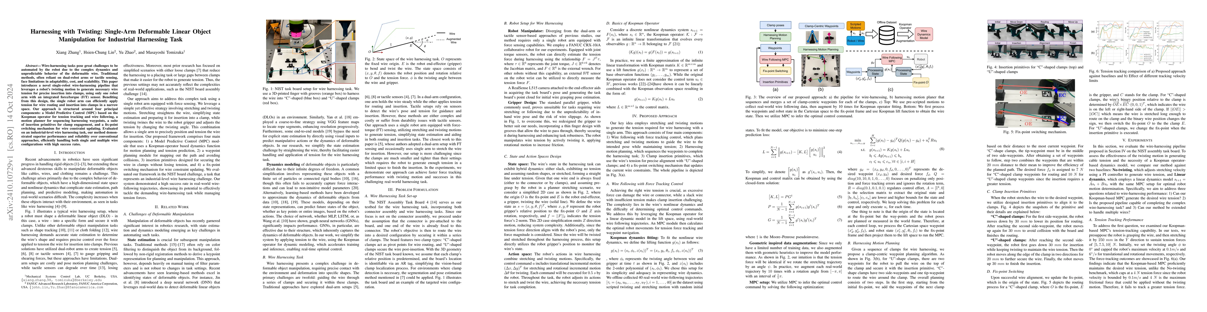 Thumbnail for Harnessing with Twisting: Single-Arm Deformable Linear Object
  Manipulation for Industrial Harnessing Task