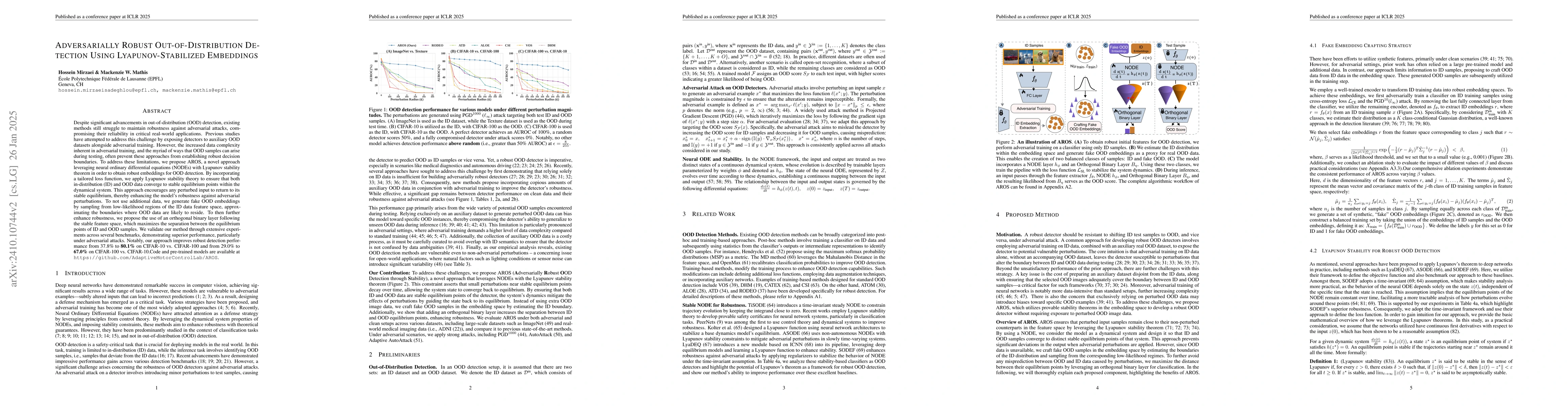 Thumbnail for Adversarially Robust Out-of-Distribution Detection Using
  Lyapunov-Stabilized Embeddings