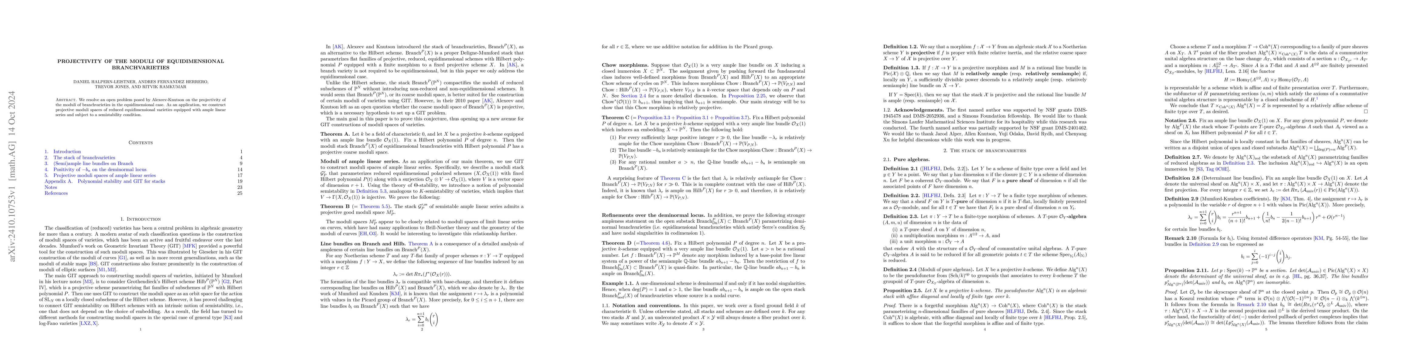 Thumbnail for Projectivity of the moduli of equidimensional branchvarieties