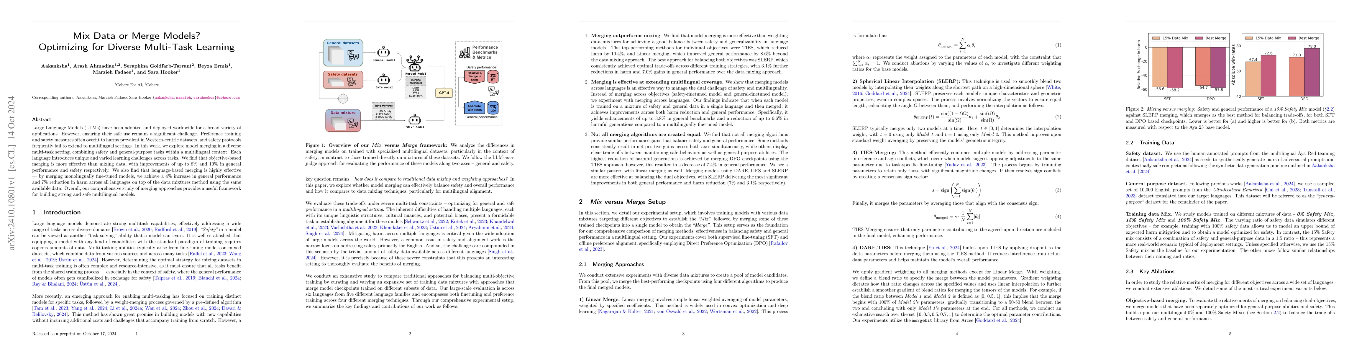 Thumbnail for Mix Data or Merge Models? Optimizing for Diverse Multi-Task Learning