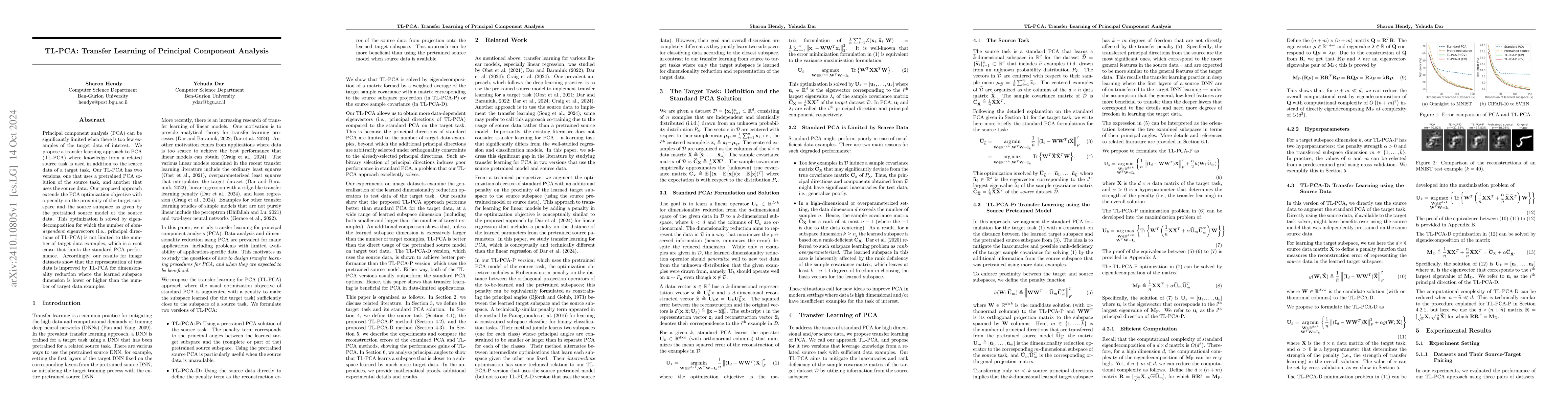 Thumbnail for TL-PCA: Transfer Learning of Principal Component Analysis