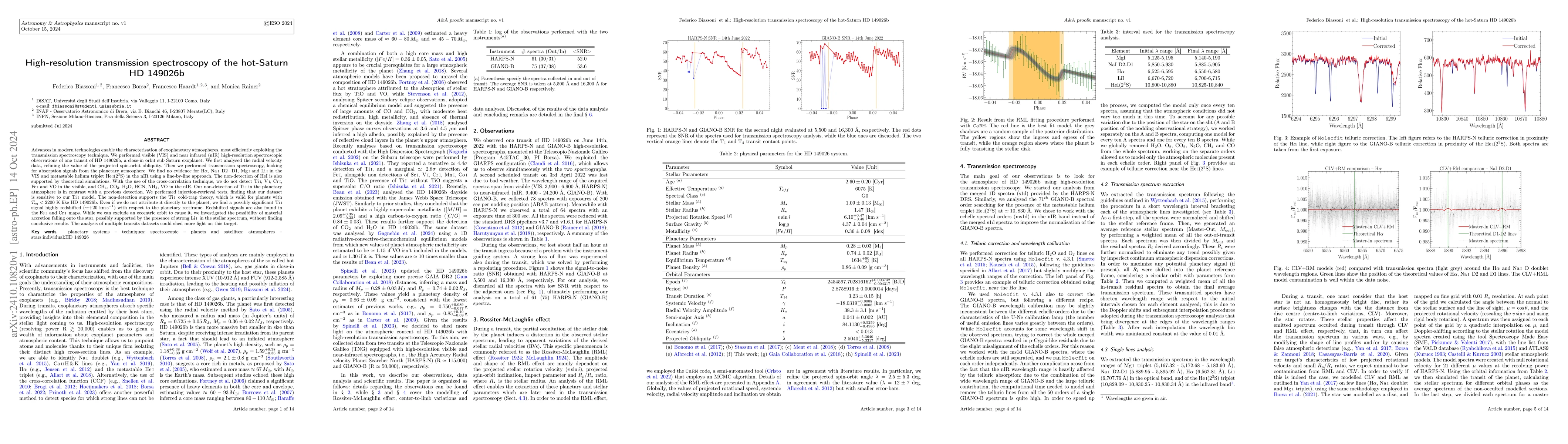 Thumbnail for High-resolution transmission spectroscopy of the hot-Saturn HD 149026b