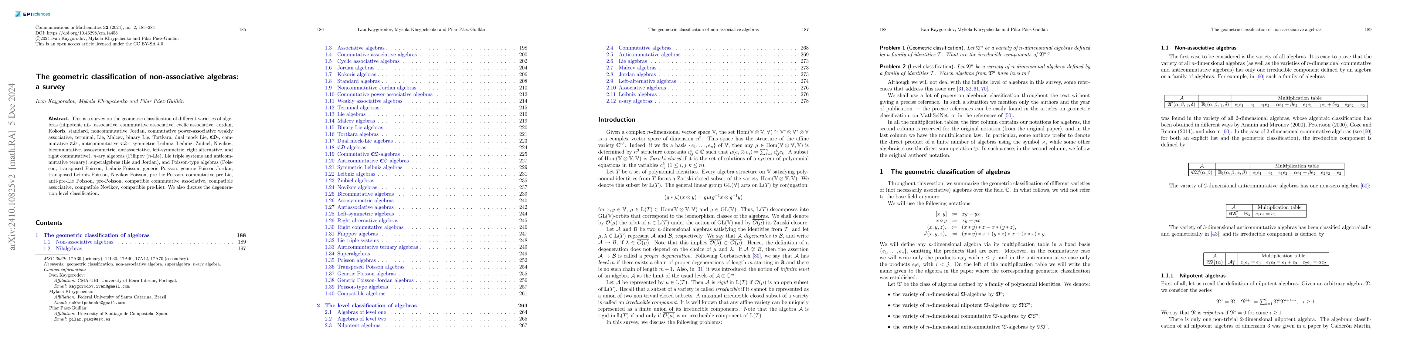 Thumbnail for The geometric classification of non-associative algebras: a survey