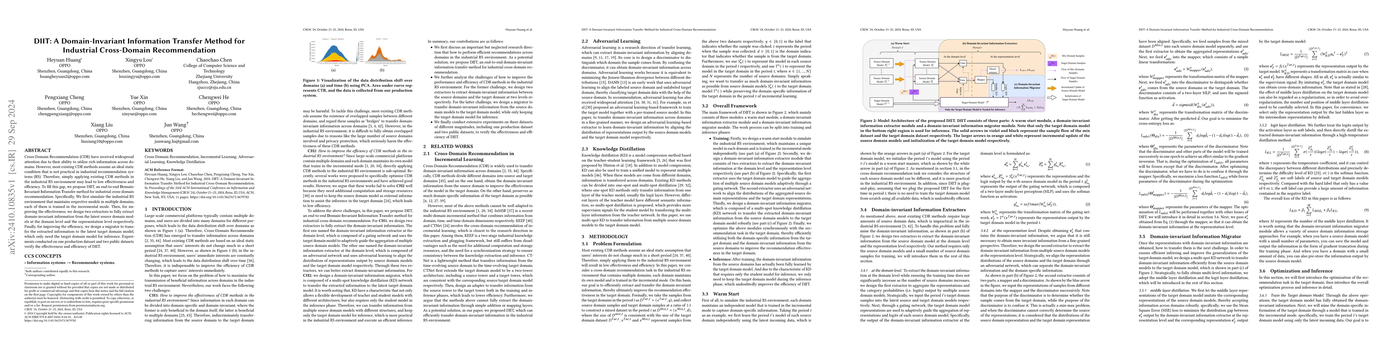 Thumbnail for DIIT: A Domain-Invariant Information Transfer Method for Industrial
  Cross-Domain Recommendation