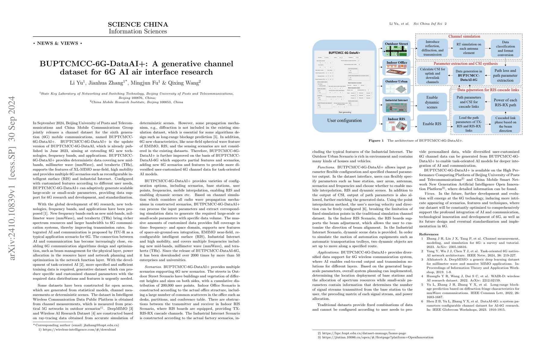 Thumbnail for BUPTCMCC-6G-DataAI+: A generative channel dataset for 6G AI air
  interface research