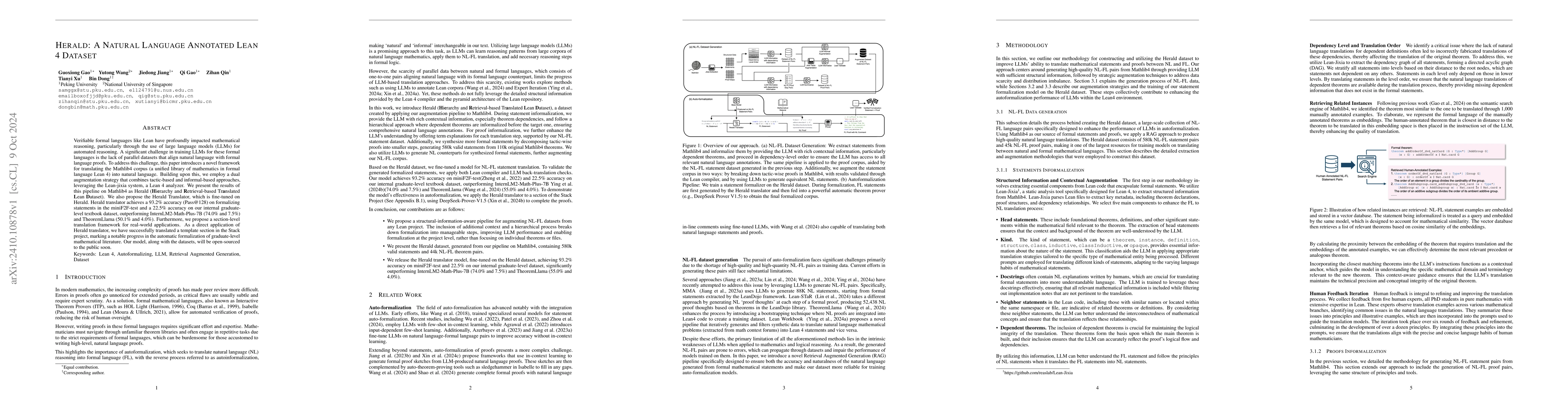Thumbnail for Herald: A Natural Language Annotated Lean 4 Dataset