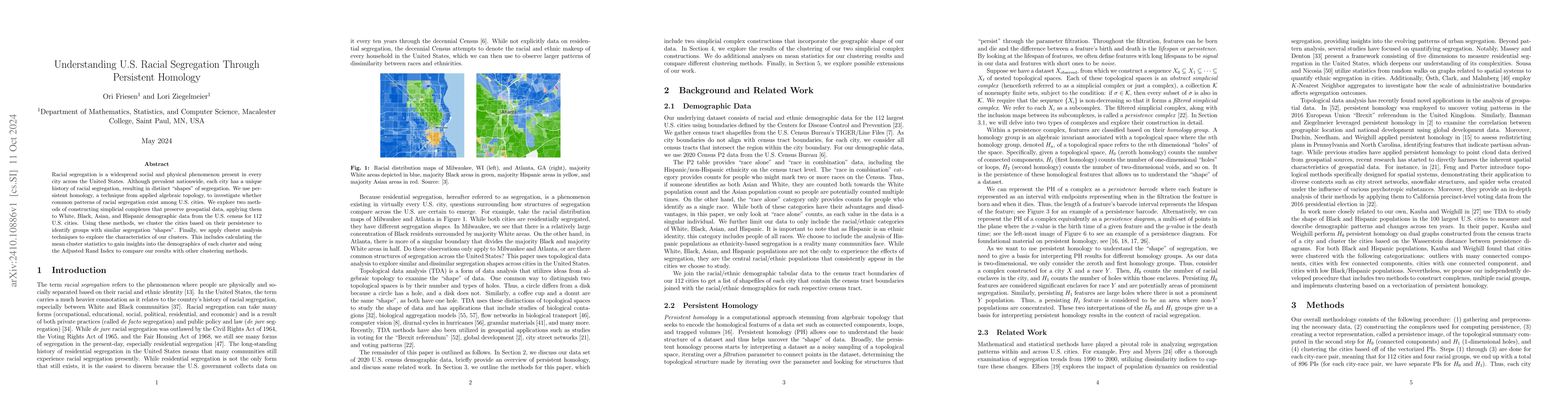 Thumbnail for Understanding U.S. Racial Segregation Through Persistent Homology