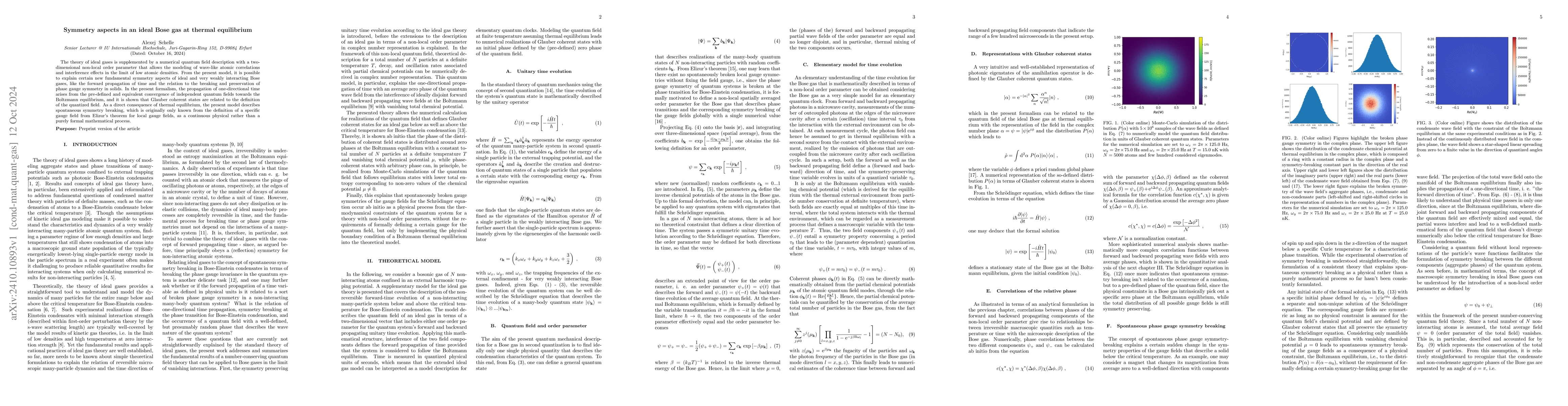 Thumbnail for Symmetry aspects in an ideal Bose gas at thermal equilibrium