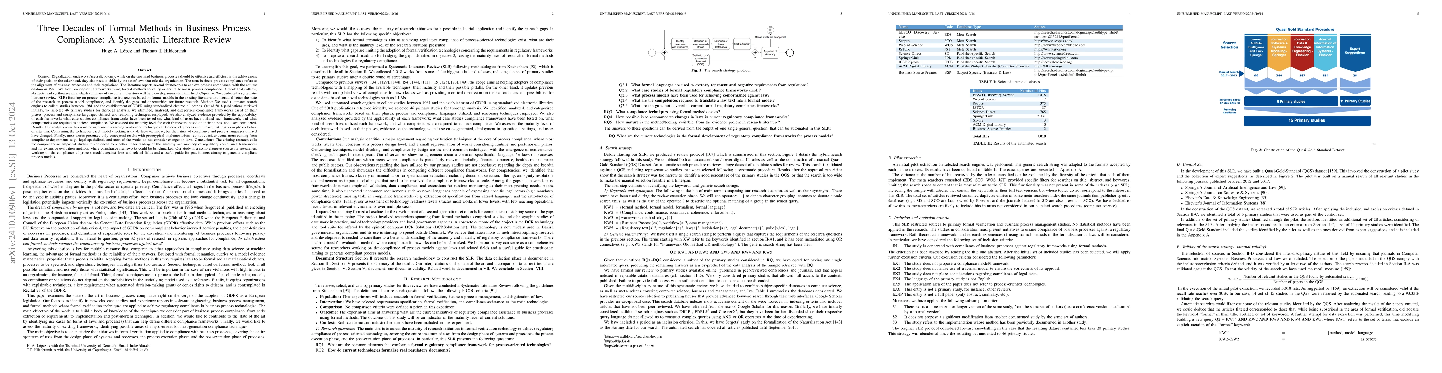 Thumbnail for Three Decades of Formal Methods in Business Process Compliance: A
  Systematic Literature Review