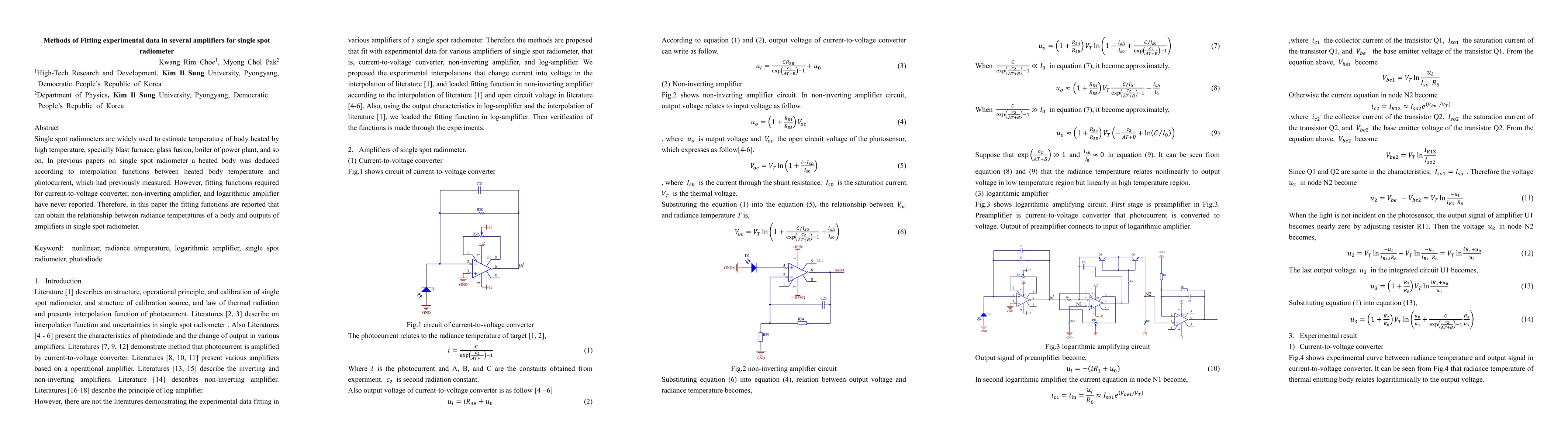 Thumbnail for Methods of Fitting experimental data in several amplifiers for single
  spot radiometer