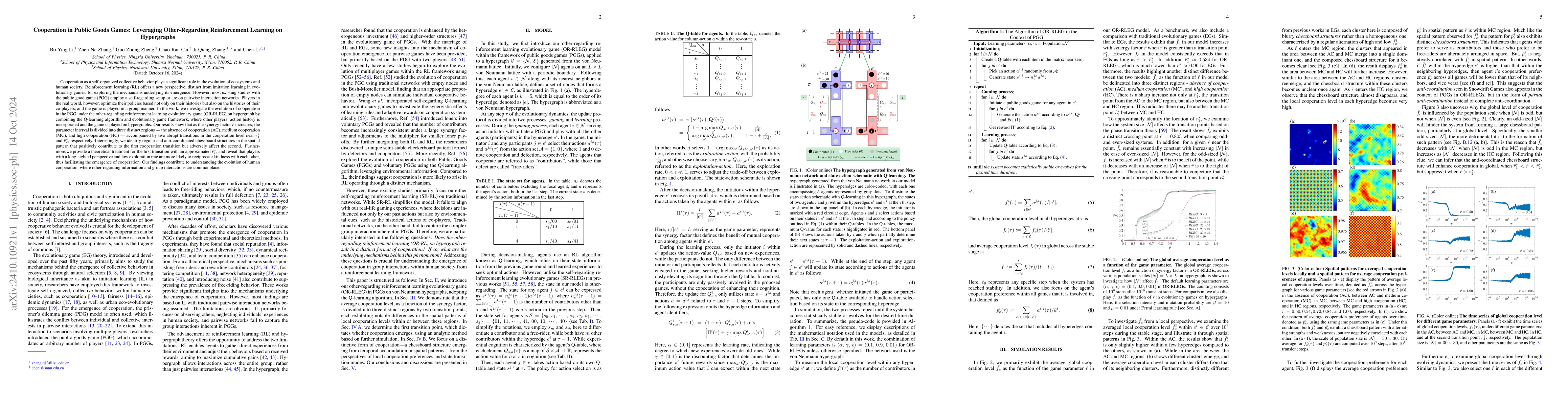 Thumbnail for Cooperation in Public Goods Games: Leveraging Other-Regarding
  Reinforcement Learning on Hypergraphs