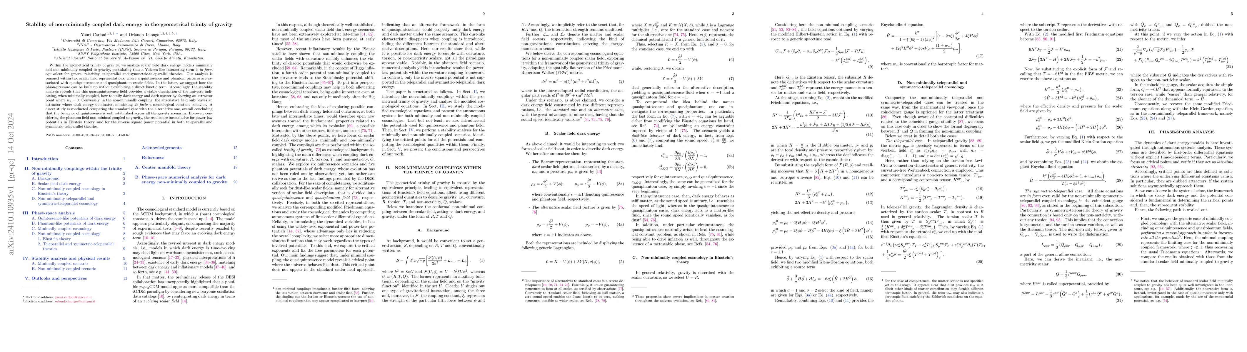 Thumbnail for Stability of non-minimally coupled dark energy in the geometrical
  trinity of gravity