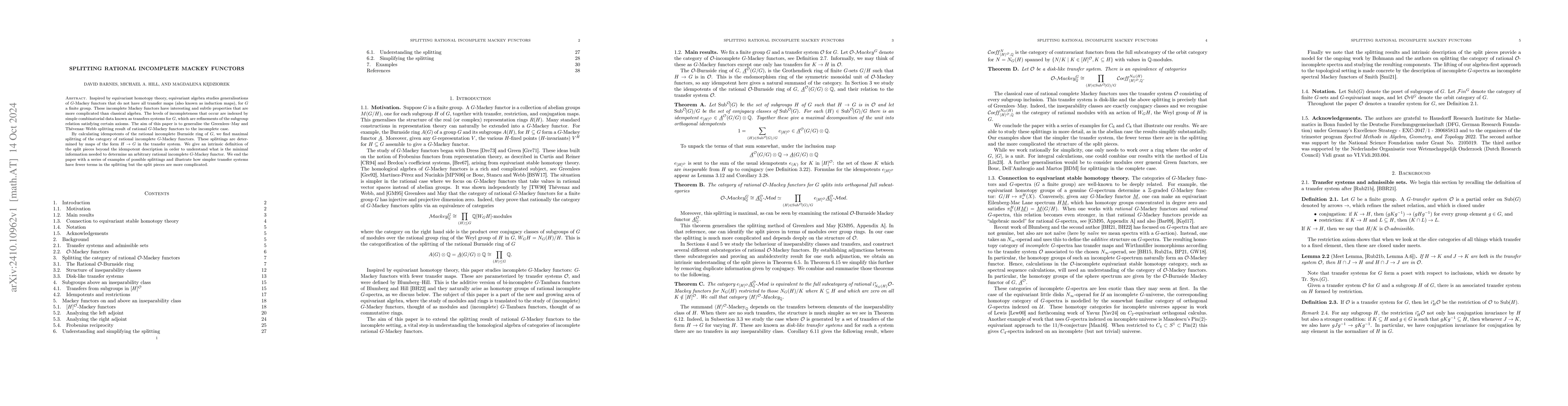 Thumbnail for Splitting rational incomplete Mackey functors