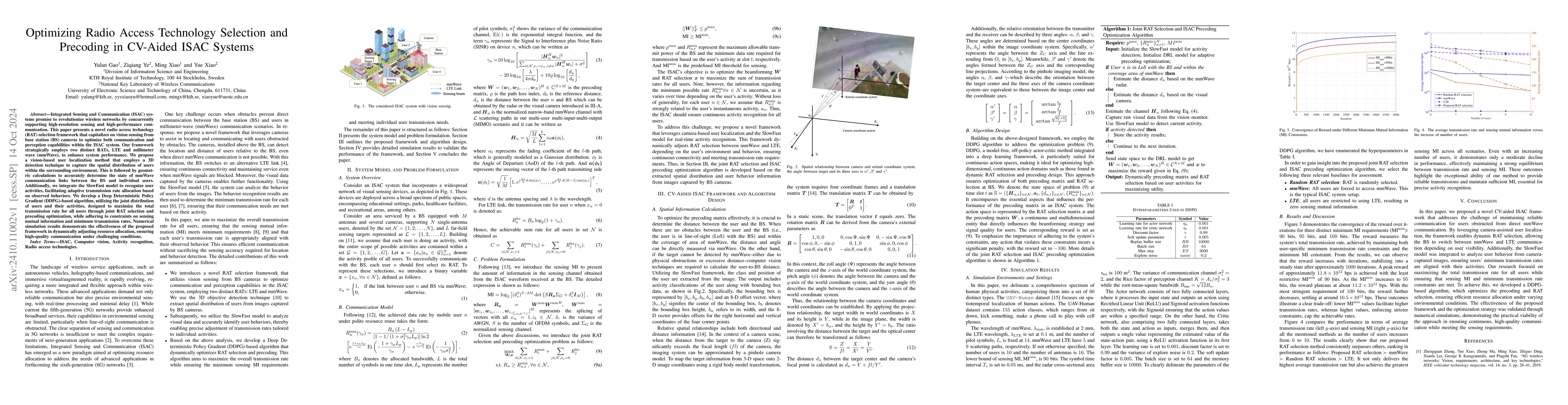 Thumbnail for Optimizing Radio Access Technology Selection and Precoding in CV-Aided
  ISAC Systems