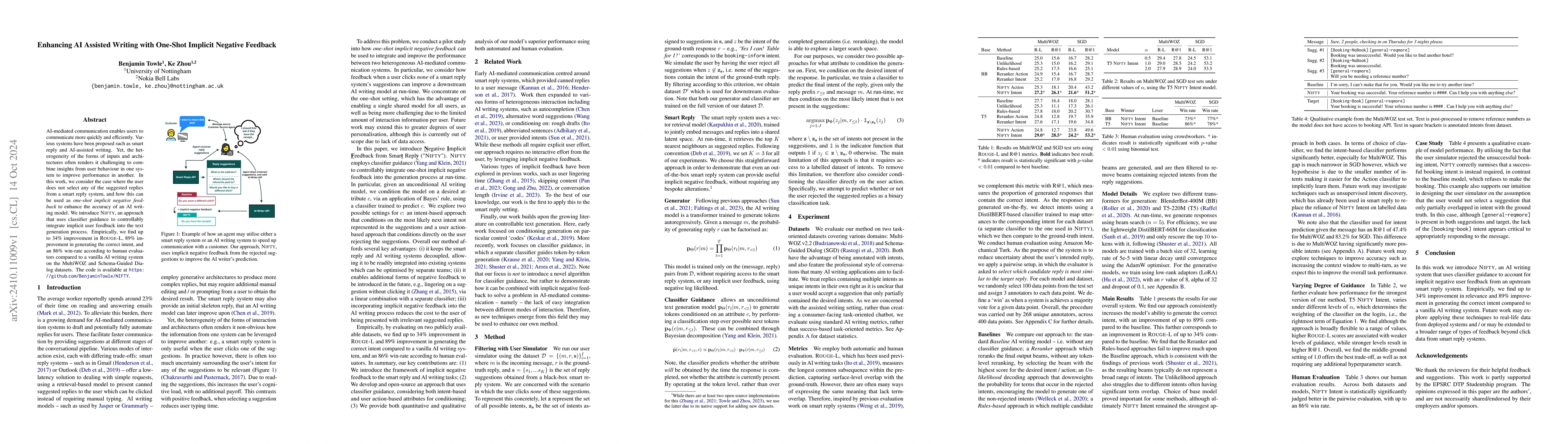 Thumbnail for Enhancing AI Assisted Writing with One-Shot Implicit Negative Feedback