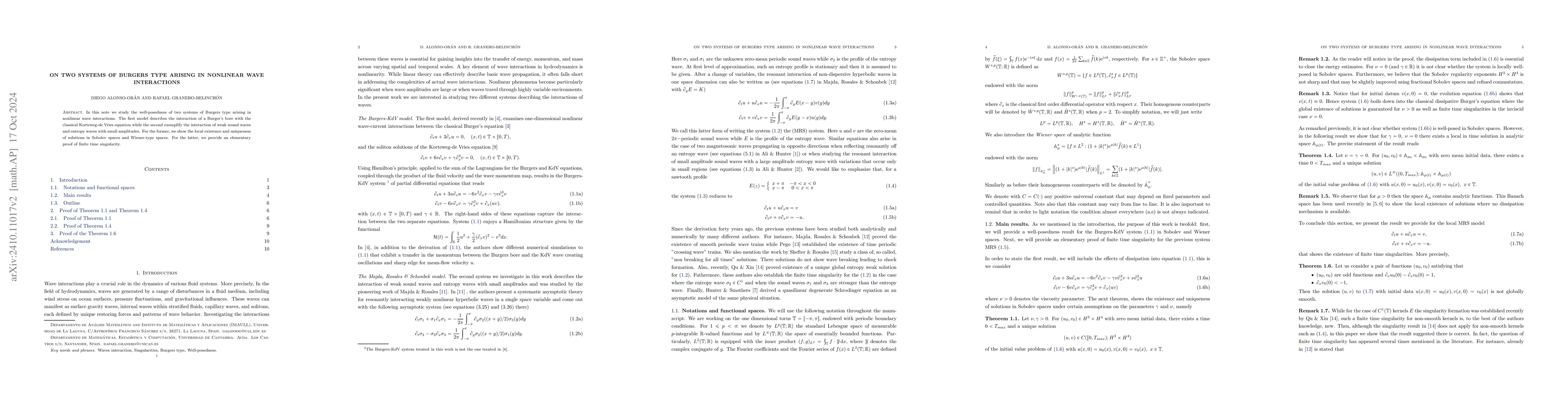 Thumbnail for On two systems of Burgers type arising in nonlinear wave interaction