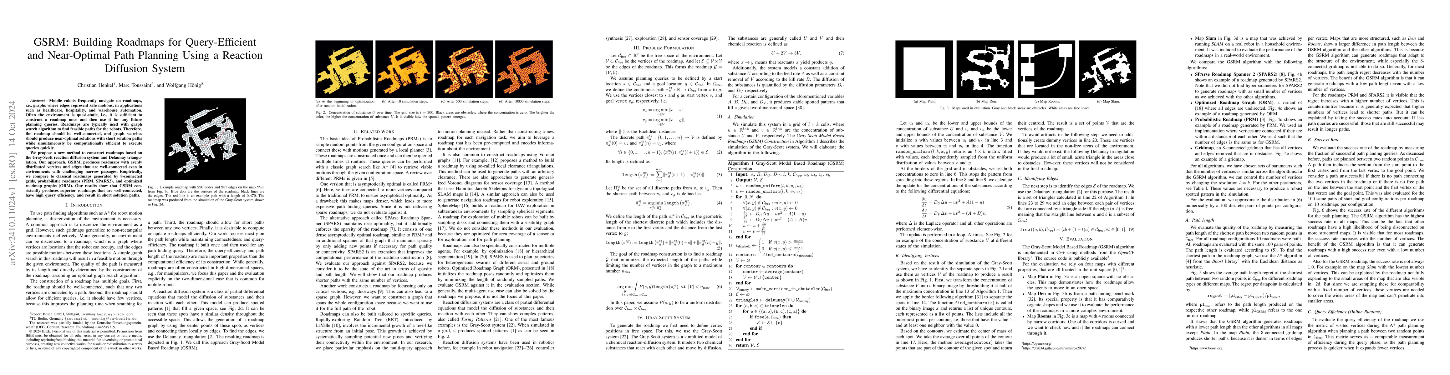 Thumbnail for GSRM: Building Roadmaps for Query-Efficient and Near-Optimal Path
  Planning Using a Reaction Diffusion System