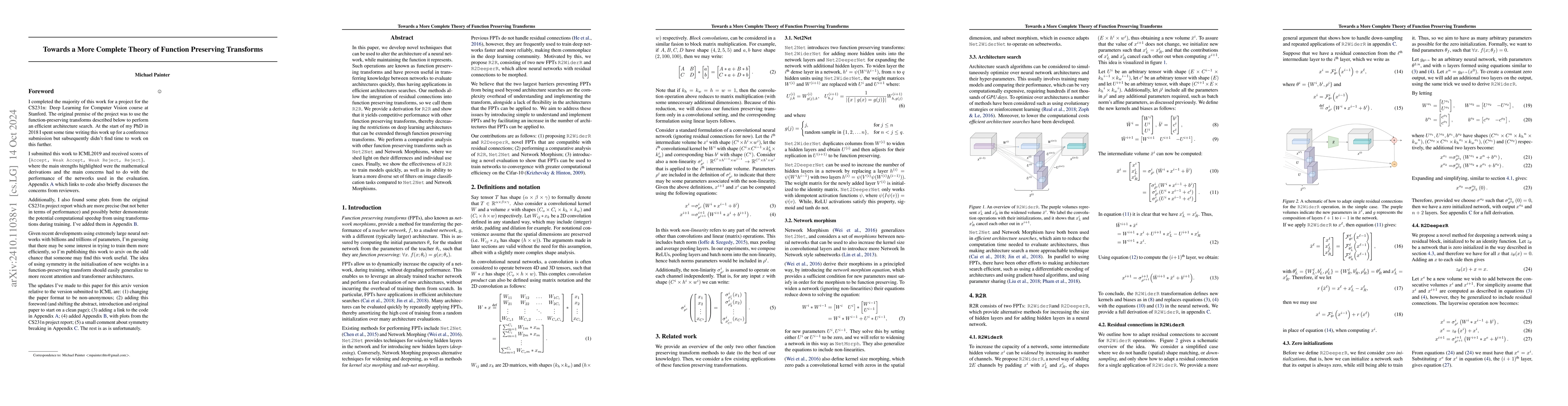 Thumbnail for Towards a More Complete Theory of Function Preserving Transforms