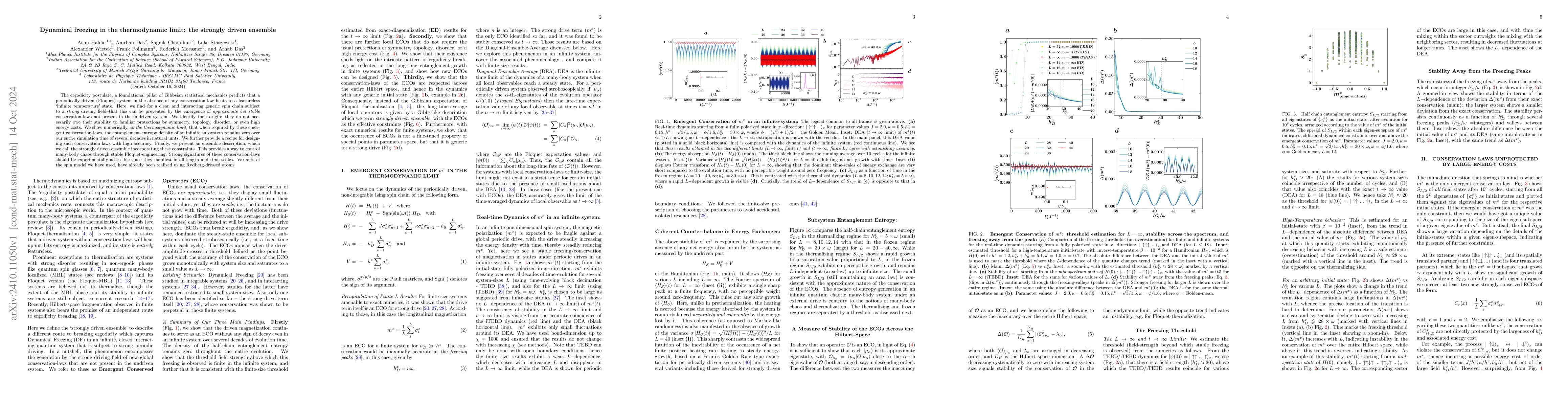 Thumbnail for Dynamical freezing in the thermodynamic limit: the strongly driven
  ensemble