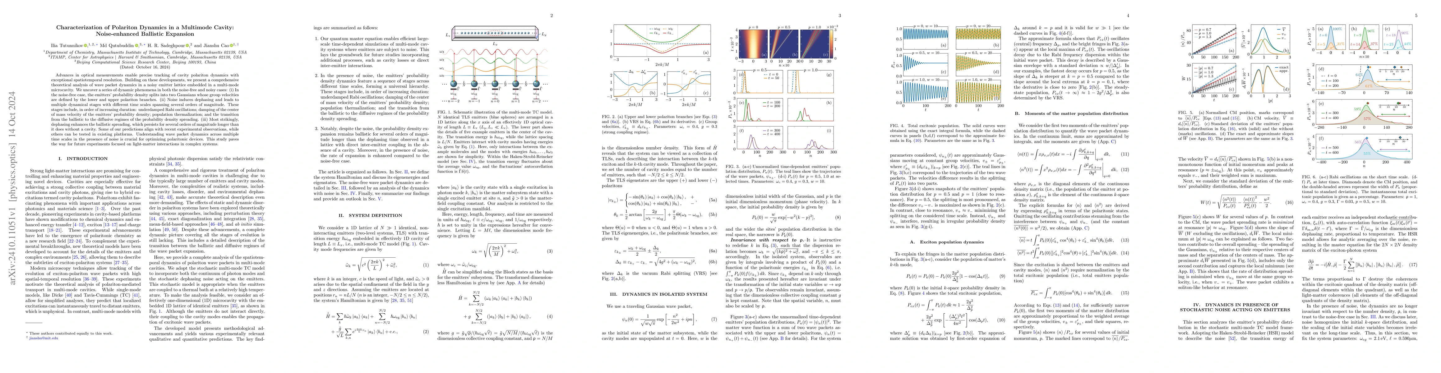 Thumbnail for Characterization of Polariton Dynamics in a Multimode Cavity:
  Noise-enhanced Ballistic Expansion