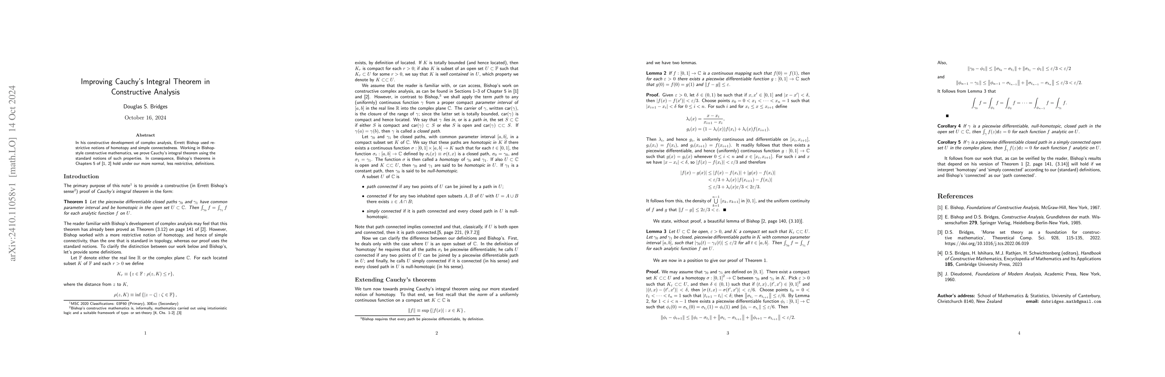 Thumbnail for Improving Cauchy's Theorem in Constructive Analysis
