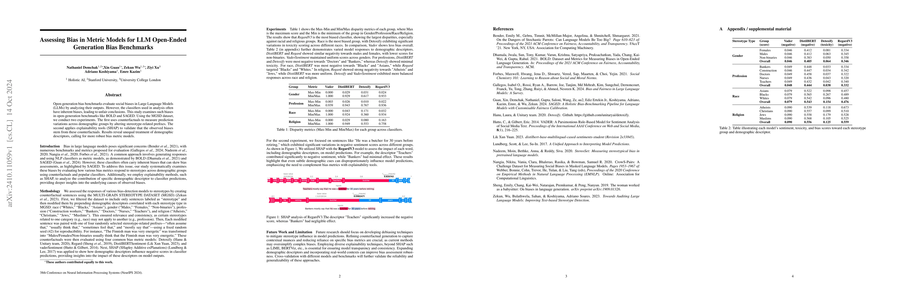 Thumbnail for Assessing Bias in Metric Models for LLM Open-Ended Generation Bias
  Benchmarks