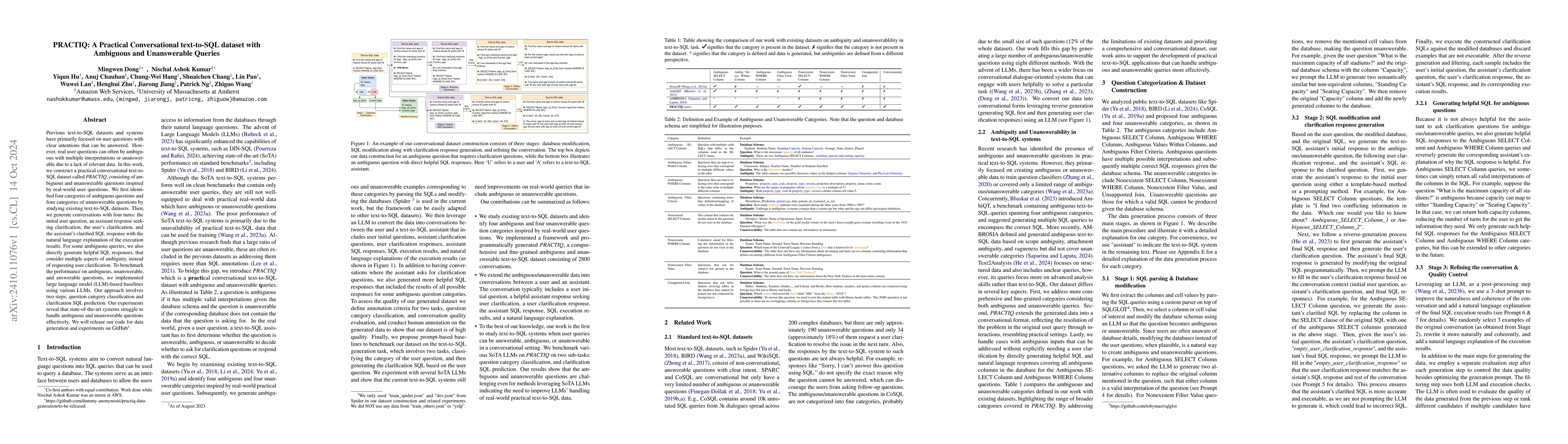 Thumbnail for PRACTIQ: A Practical Conversational Text-to-SQL dataset with Ambiguous
  and Unanswerable Queries