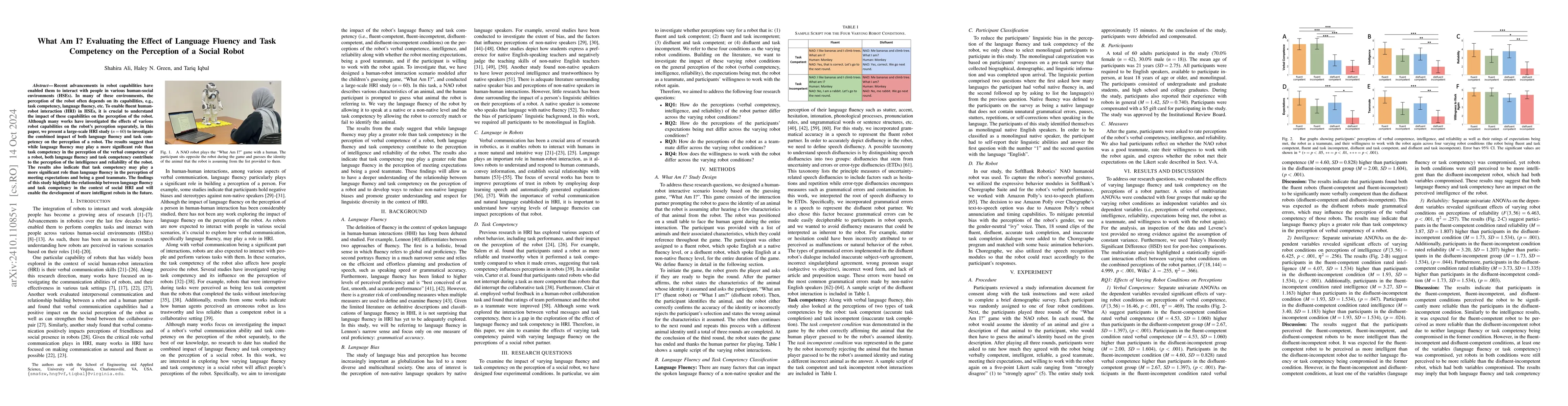 Thumbnail for What Am I? Evaluating the Effect of Language Fluency and Task Competency
  on the Perception of a Social Robot