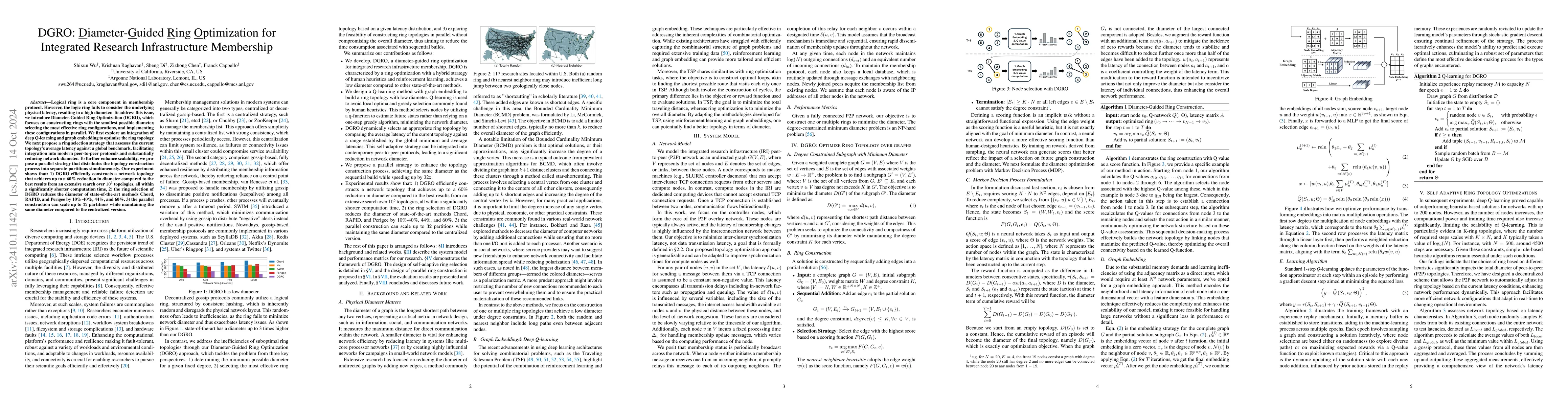 Thumbnail for DGRO: Diameter-Guided Ring Optimization for Integrated Research
  Infrastructure Membership