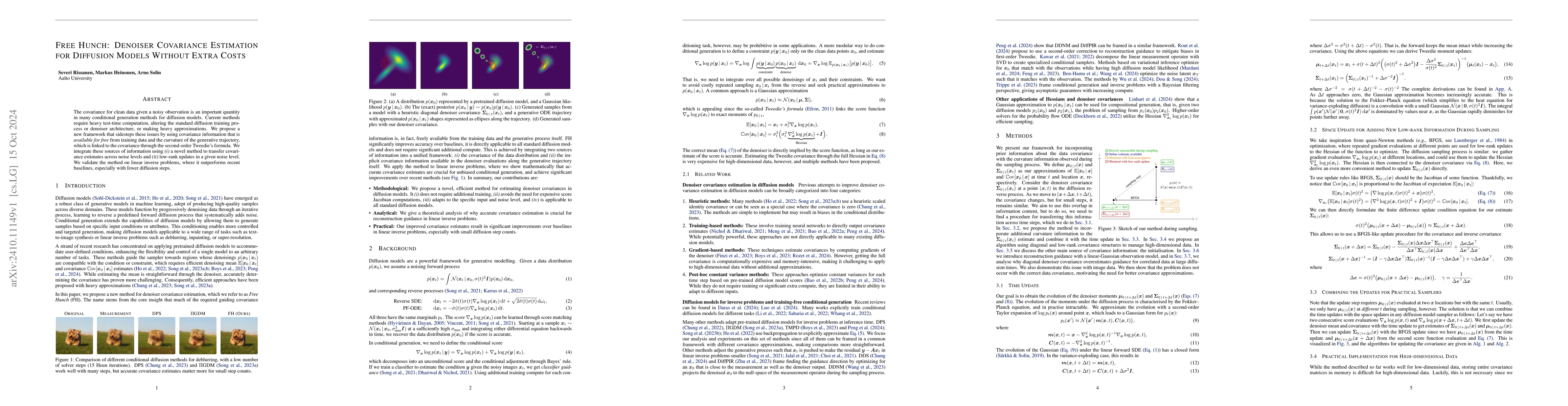 Thumbnail for Free Hunch: Denoiser Covariance Estimation for Diffusion Models Without
  Extra Costs