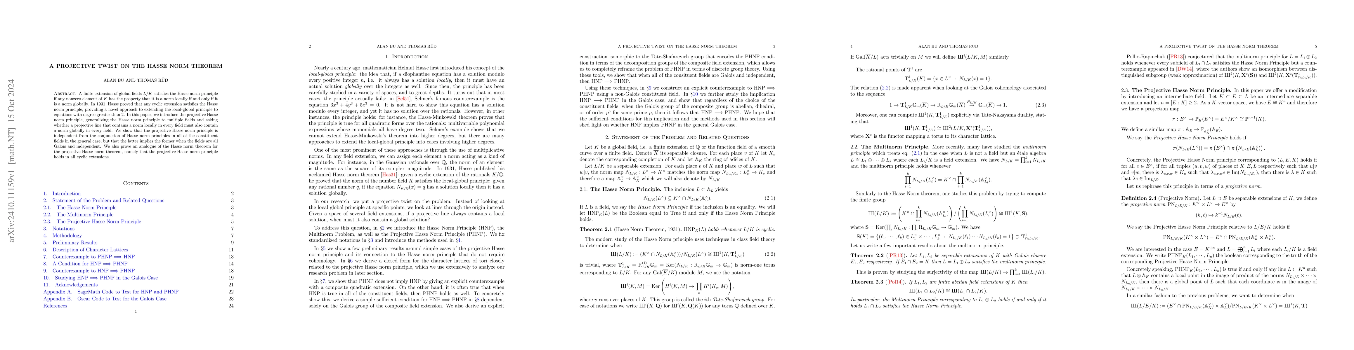 Thumbnail for A Projective Twist on the Hasse Norm Theorem