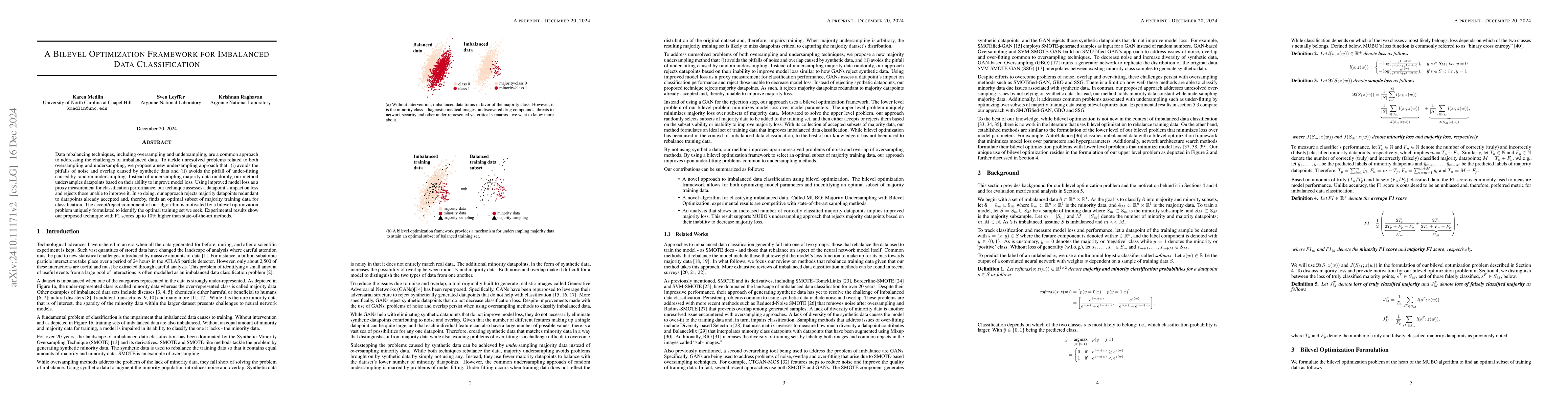 Thumbnail for A Bilevel Optimization Framework for Imbalanced Data Classification