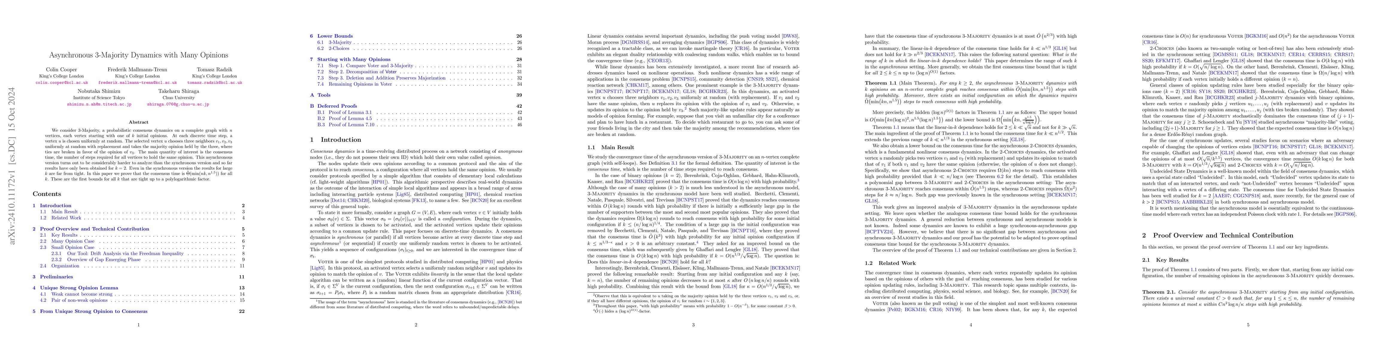 Thumbnail for Asynchronous 3-Majority Dynamics with Many Opinions
