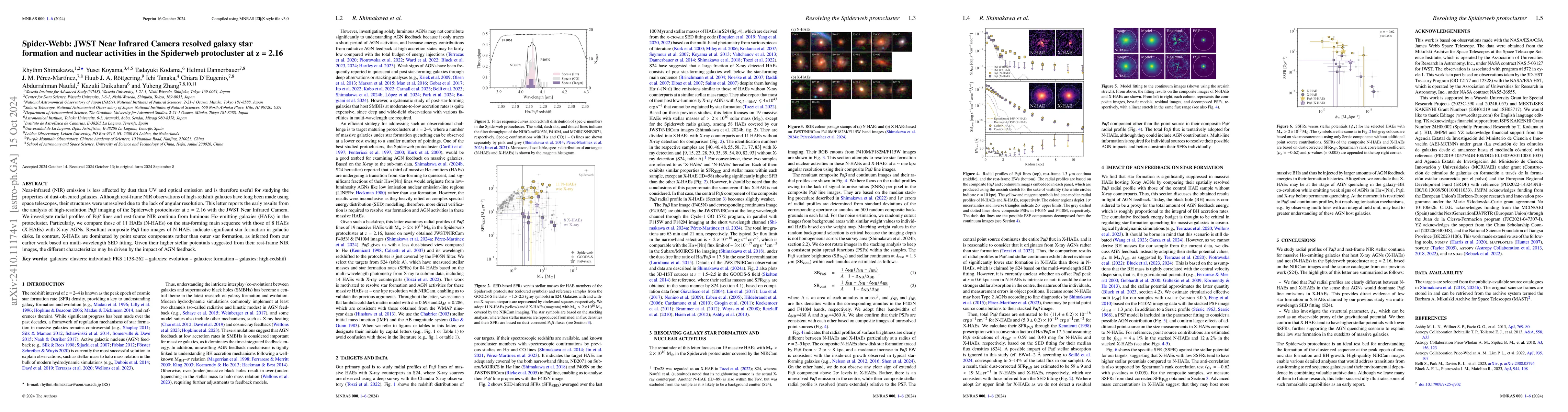 Thumbnail for Spider-Webb: JWST Near Infrared Camera resolved galaxy star formation
  and nuclear activities in the Spiderweb protocluster at z=2.16