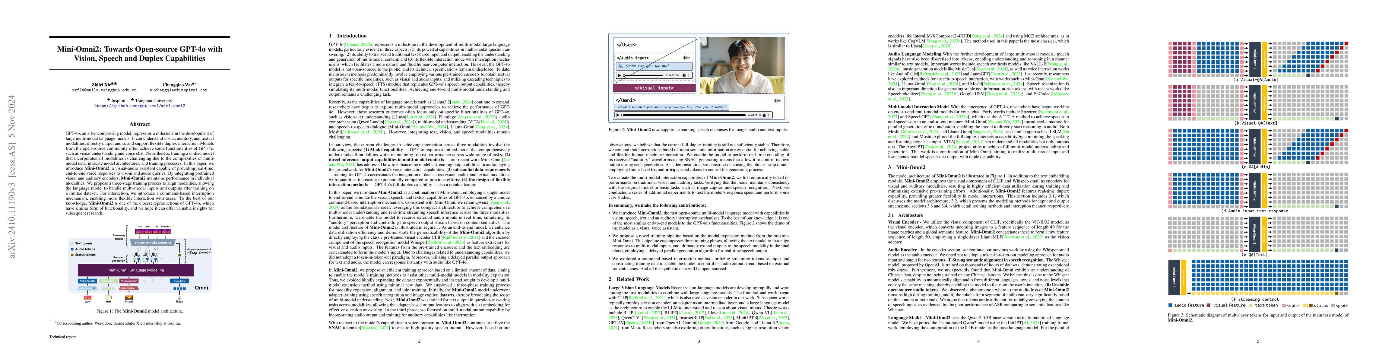 Thumbnail for Mini-Omni2: Towards Open-source GPT-4o with Vision, Speech and Duplex
  Capabilities