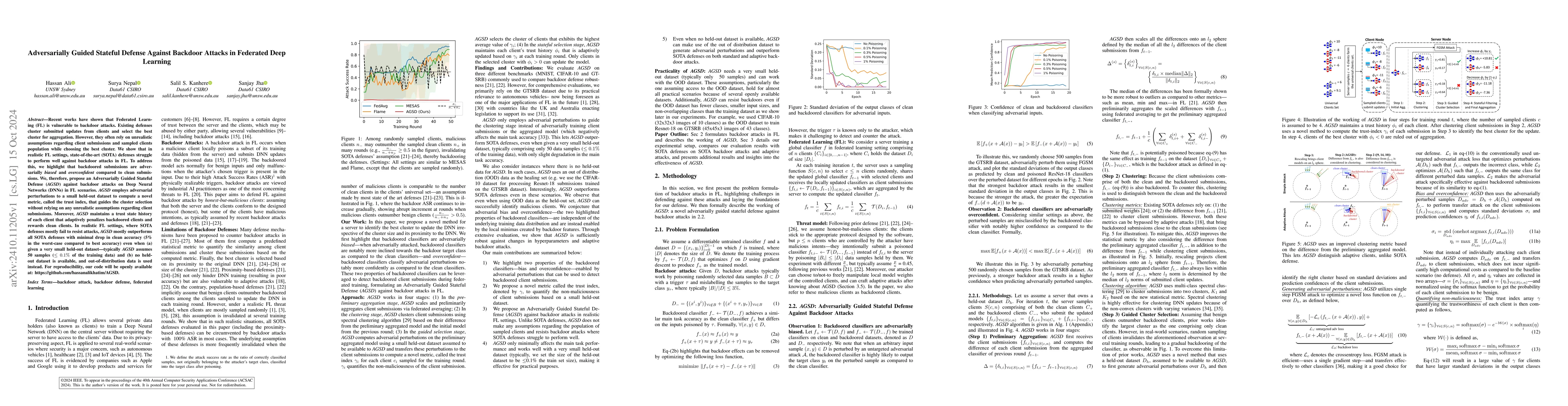 Thumbnail for Adversarially Guided Stateful Defense Against Backdoor Attacks in
  Federated Deep Learning
