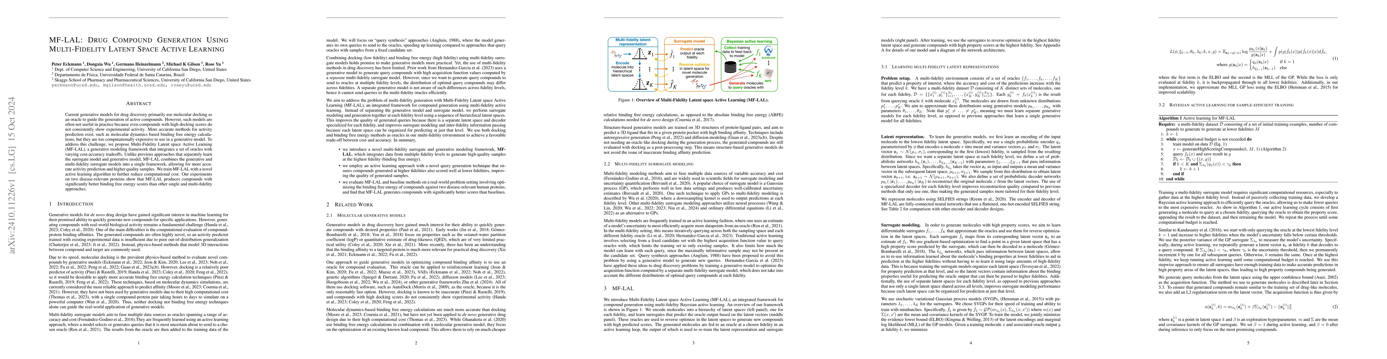 Thumbnail for MF-LAL: Drug Compound Generation Using Multi-Fidelity Latent Space
  Active Learning
