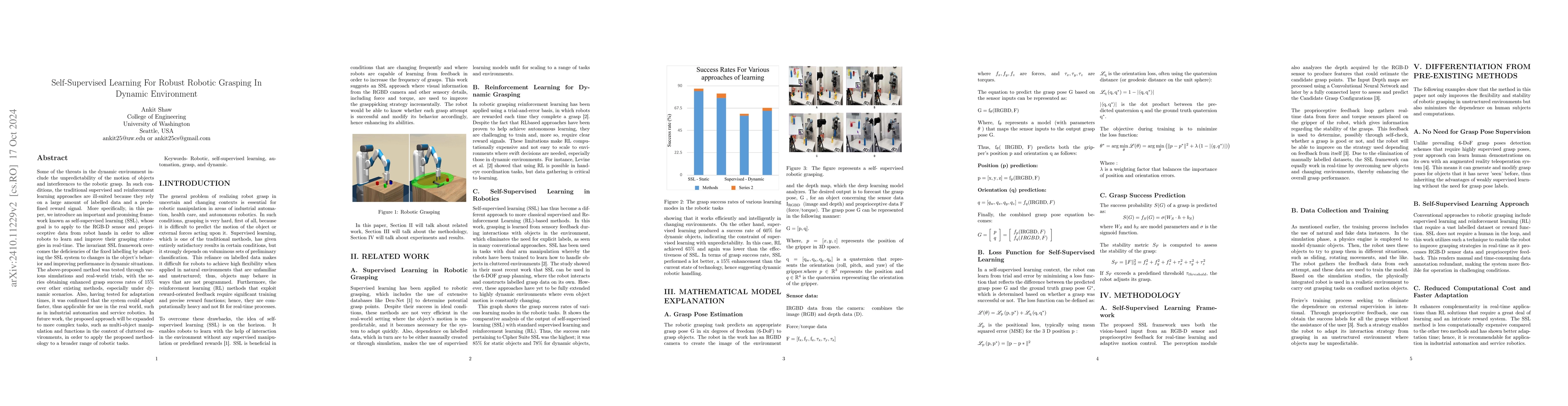 Thumbnail for Self-Supervised Learning For Robust Robotic Grasping In Dynamic
  Environment