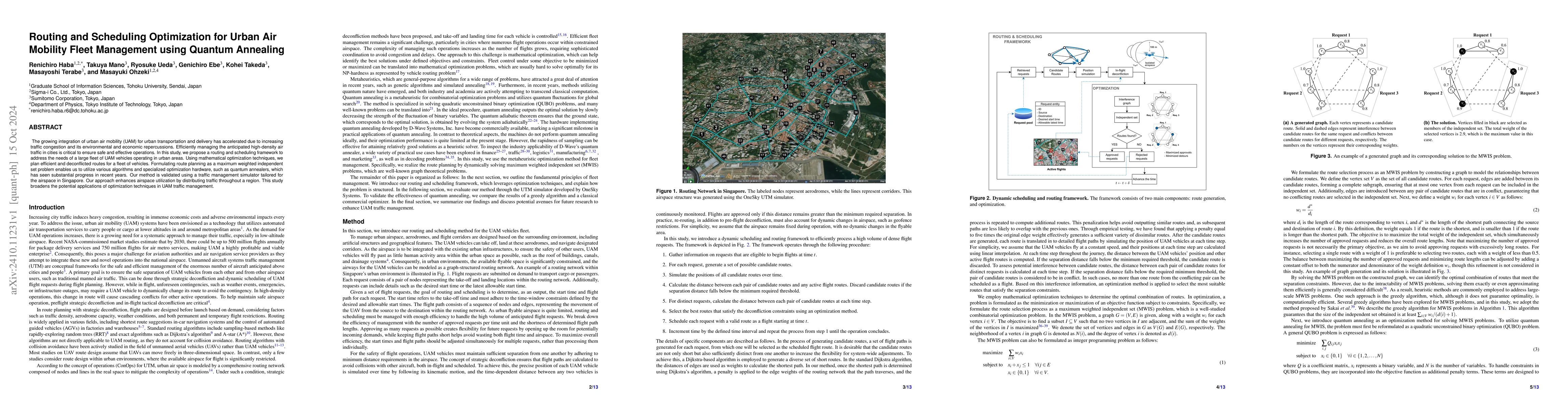 Thumbnail for Routing and Scheduling Optimization for Urban Air Mobility Fleet
  Management using Quantum Annealing