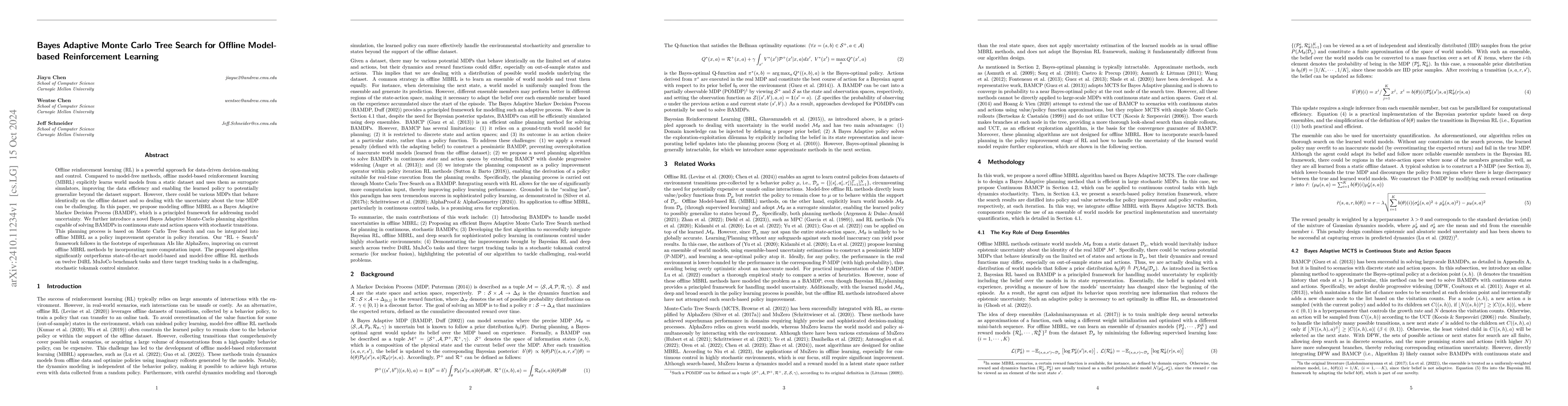 Thumbnail for Bayes Adaptive Monte Carlo Tree Search for Offline Model-based
  Reinforcement Learning
