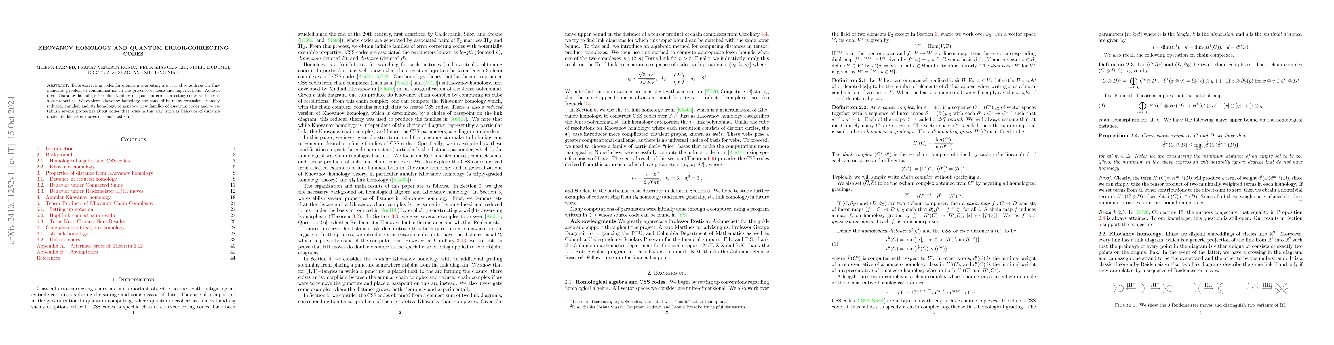 Thumbnail for Khovanov homology and quantum error-correcting codes