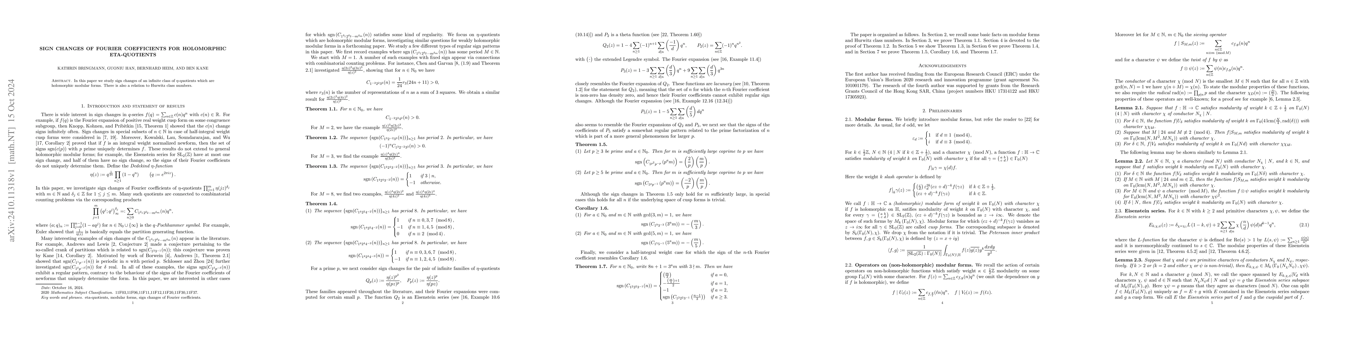 Thumbnail for Sign changes of Fourier coefficients for holomorphic eta-quotients