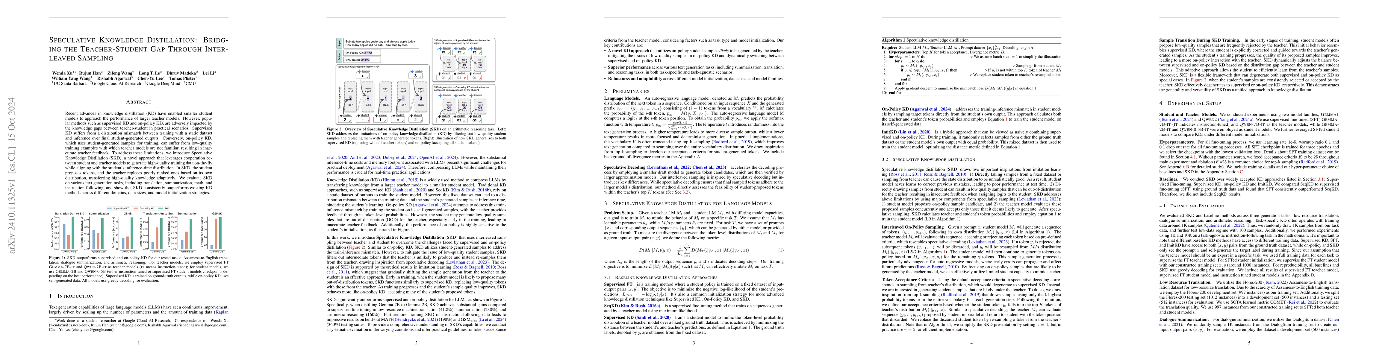 Thumbnail for Speculative Knowledge Distillation: Bridging the Teacher-Student Gap
  Through Interleaved Sampling