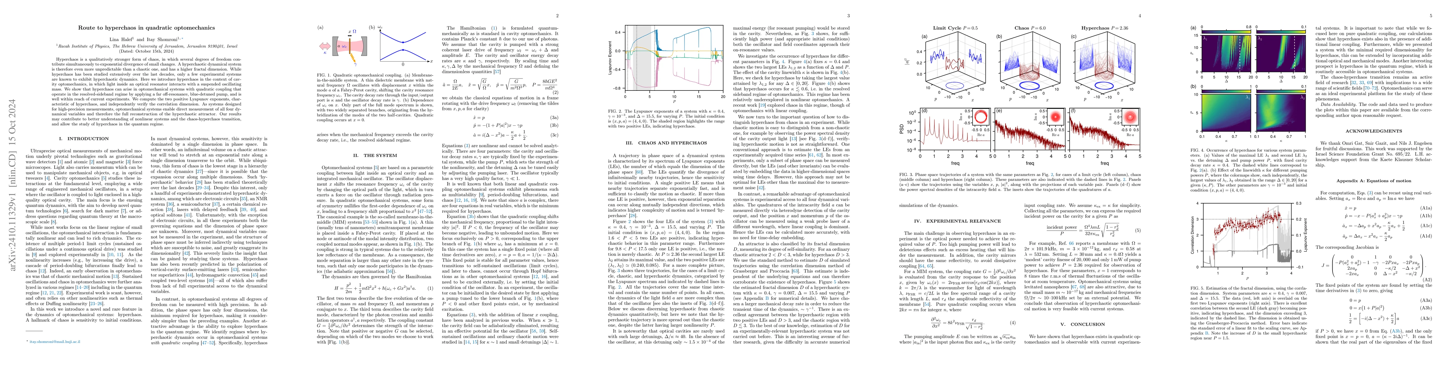 Thumbnail for Route to hyperchaos in quadratic optomechanics