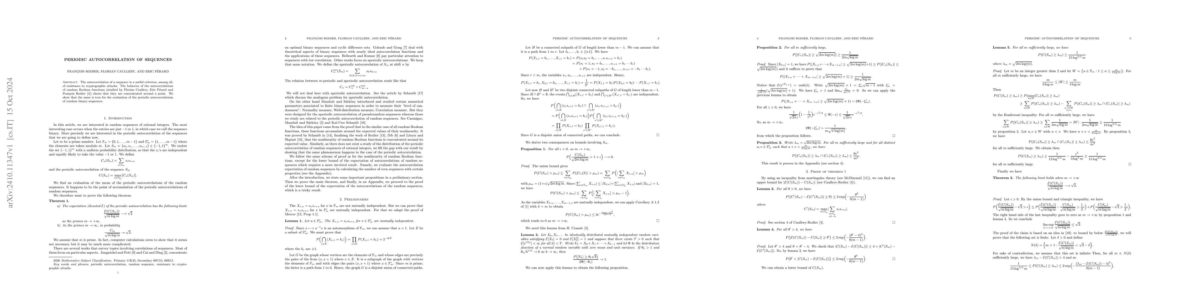 Thumbnail for Periodic autocorrelation of sequences
